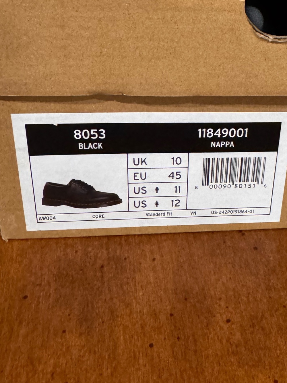 Dr. Martens Black Men’s Oxfords Boxed 8053 Nappa